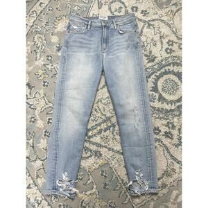 AGOLDE Sophie High Rise Skinny Crop Jeans Size 27 Light Wash Distressed